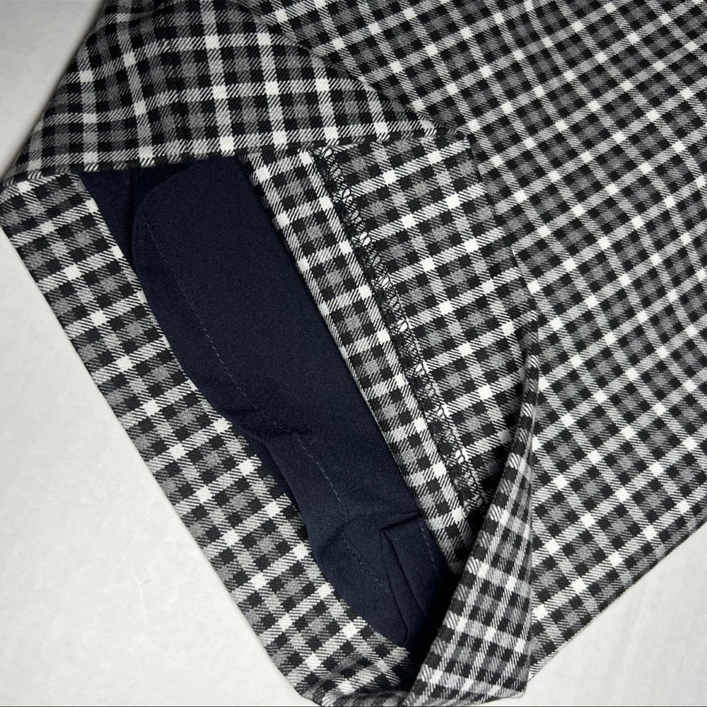 J. Crew Straight-leg Pant Plaid Elastic Waist in Black & White Size 16T Lined - Picture 7 of 14